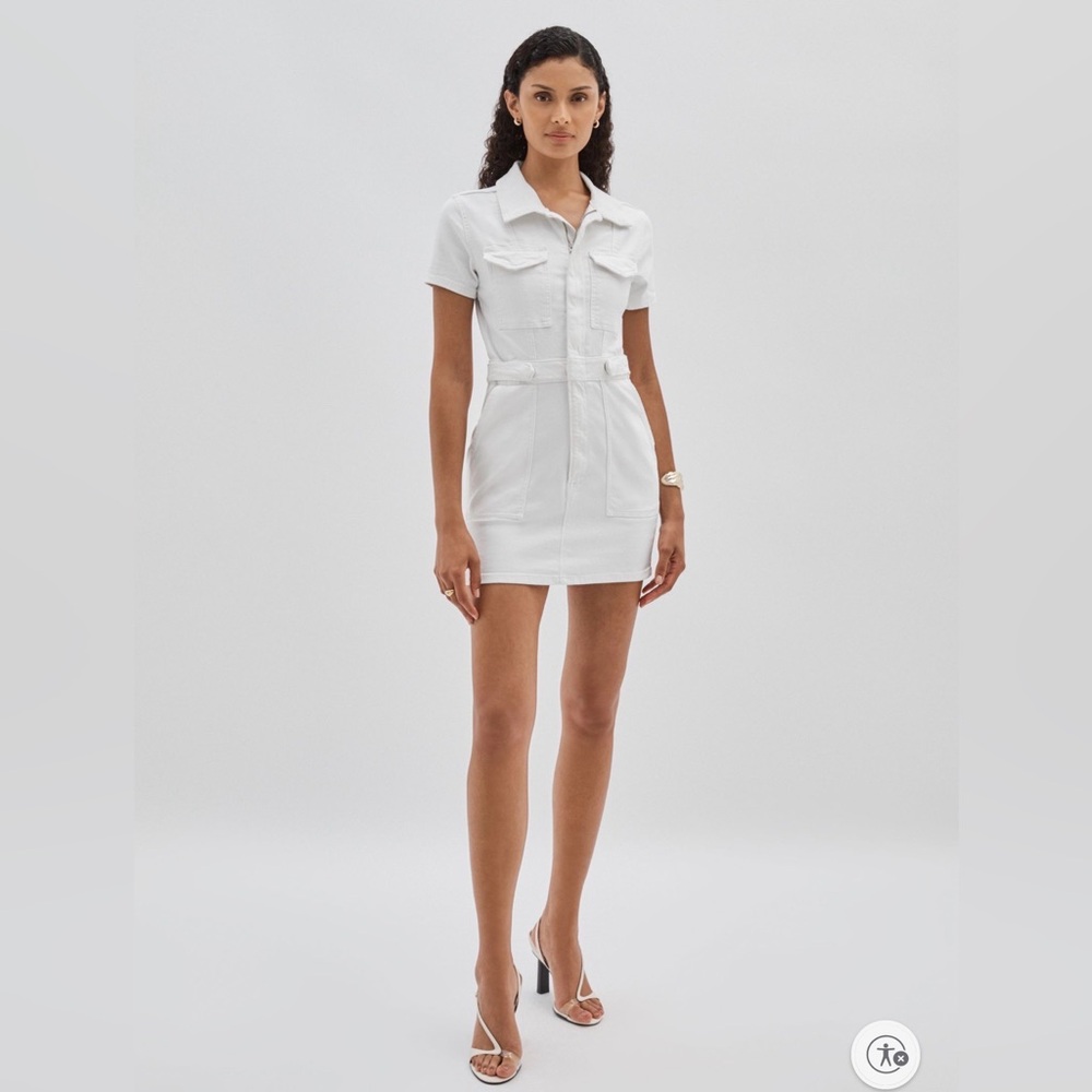 Good American Denim Mini Dress in White